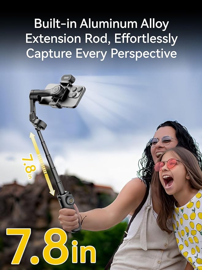 AOCHUAN 3-Axis Gimbal Stabilizer for Smartphone Smart X2 Black Kit & E10 Extension Rod
