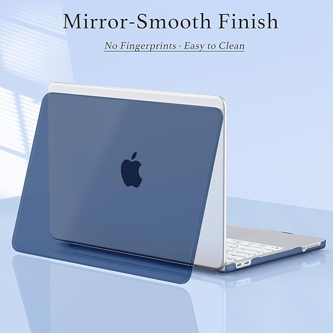 MecBevia for MacBook Neo Case 13 inch 2026 Release Model A3404 with A18 Pro Chip, Hard Shell Case with Keyboard Cover, Screen Protector, Type C, Crystal Indigo