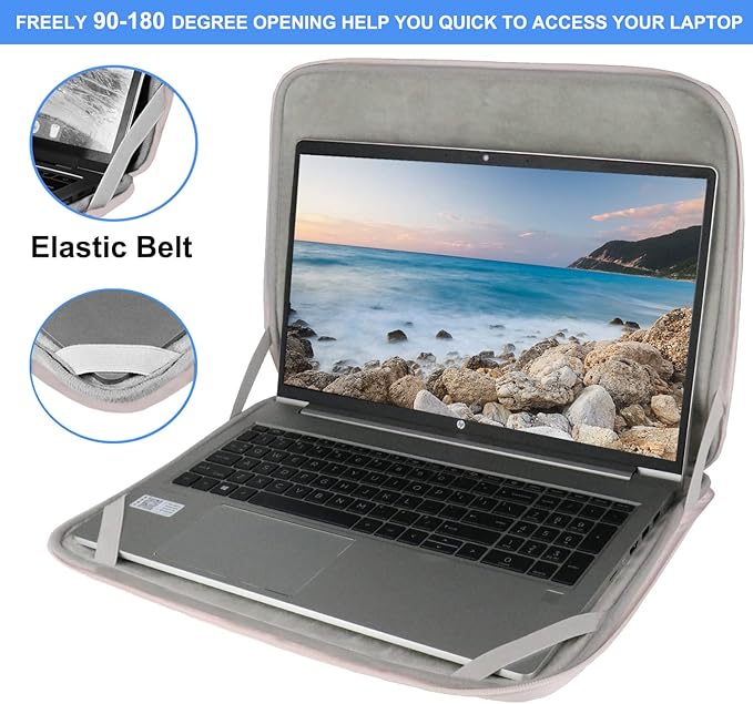 Laptop Sleeve Case 15.6 Inch, Durable Shockproof Protective Cover Flip Case Briefcase Carrying Bag Compatible with 15.6" HP, ASUS, Lenovo, Acer, Notebook, Computer, Ultrabook, Chromebook, Pink