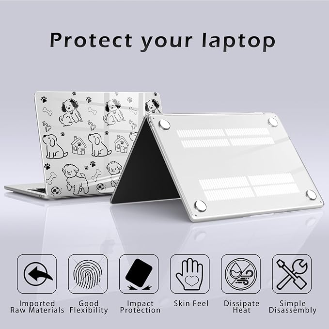 Compatible with MacBook Pro 16 inch Case M5 M4 M3 M2 M1 Pro/Max 2026-2021 A3429 A3428 A3403 A3186 A2991 A2780 A2485, Cute Dog Puppy Protective Hard Shell Clear Cover