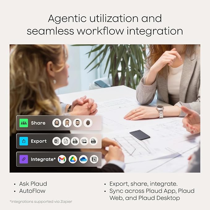 Plaud Note AI Voice Recorder, Note Taker w/Case, App Control, Transcribe & Summarize with AI, Support 112 Languages, for Meetings, Calls, Lectures, Professionals, Teams, Black, Non-Pro Version
