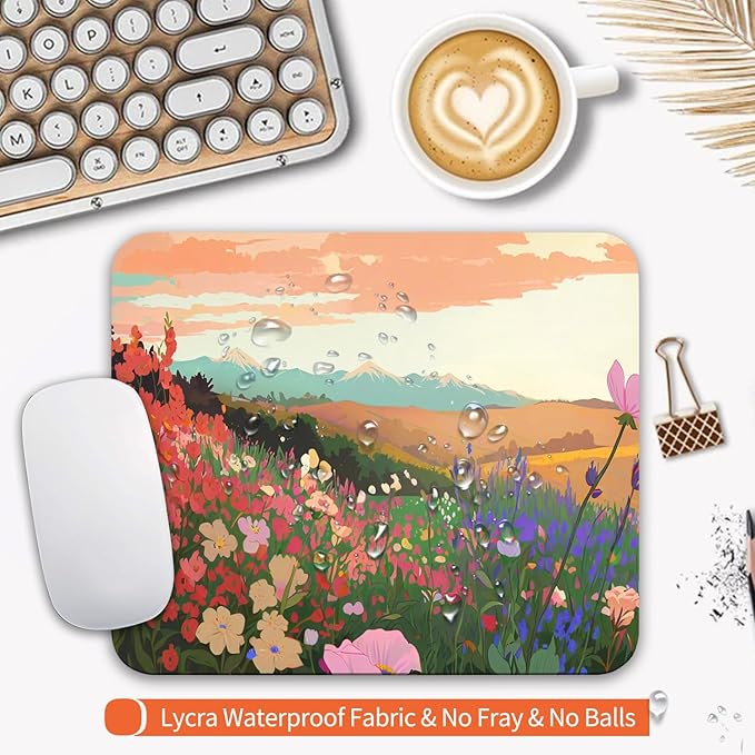 Square Mouse Pad Natural Scenery,Personalized Premium-Textured Custom Mouse Mat Design,Washable Mousepad Lycra Cloth,Non-Slip Rubber Base Computer Mouse Pads for Wireless Mouse