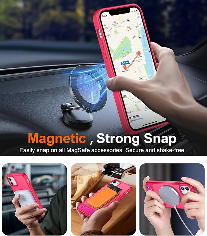 Magnetic Compatible with iPhone 11 Phone Case, [Built-in Invisible Kickstand][Compatible with MagSafe] [Military Grade Shockproof] Slim Translucent Matte Phone Case for iPhone 11 6.1"