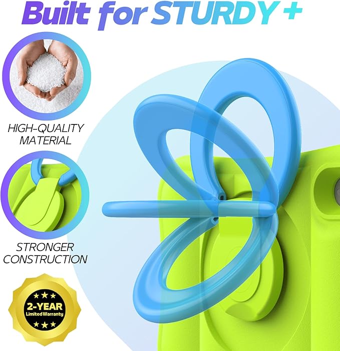 Kids Case for iPad mini 7 (A17 Pro) 2024 / Mini 6th Gen 2021 8.3 inch – Lightweight Flexible Shockproof Rotating Stand Handle Rugged Cover for iPad mini 7th 6 Generation Girls Boys, Green