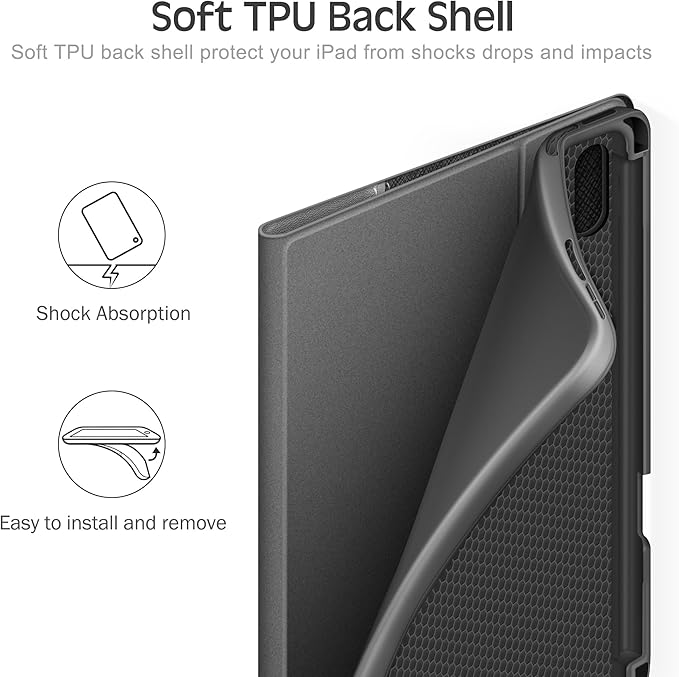 KingBlanc for iPad mini 7 (A17 Pro) Case, iPad mini 7th/6th Generation Case (2024/2021 8.3-inch) with Pencil Holder, PU Leather Stand Cover, Auto Sleep/Wake, Multi-Angle for Viewing/Typing, Black