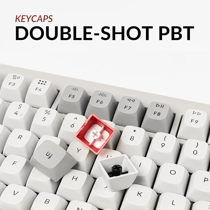 Keychron V6 Max Wireless Custom Mechanical Keyboard, 2.4 GHz Bluetooth 5.1 QMK Full-Size Layout with Hot-swappable Gateron Red Switch RGB Backlight Compatible with Mac Windows Linux