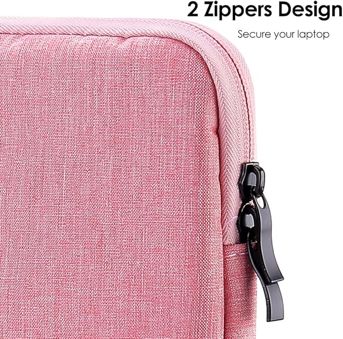 ProElife 12-Inch Laptop Tablet Sleeve Case Canvas Cover for 2022-2014 Surface Pro 4/5 / 6/7 / 7+ / 8/9|Surface Laptop Go 1/2 12.4"|MacBook Air/Pro 13'' M1|Samsung Galaxy Tab S8+/S7+ Bag (Pink)