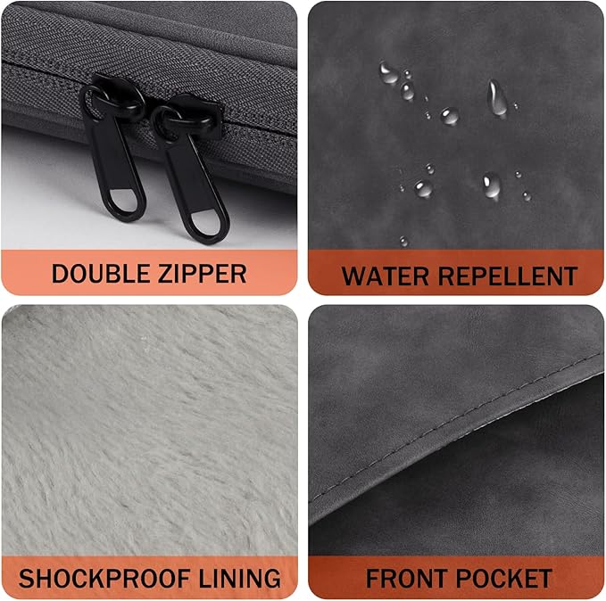 HoYiXi Universal Sleeve Bag for 6",6.8",7" Kindle Paperwhite/Colorsoft 2024-2012 Compatible with 6"-6.8" All-New Kindle/Kobo/Tolino/Sony,6" EReader with Anti-Drop Protective Cover,Grey
