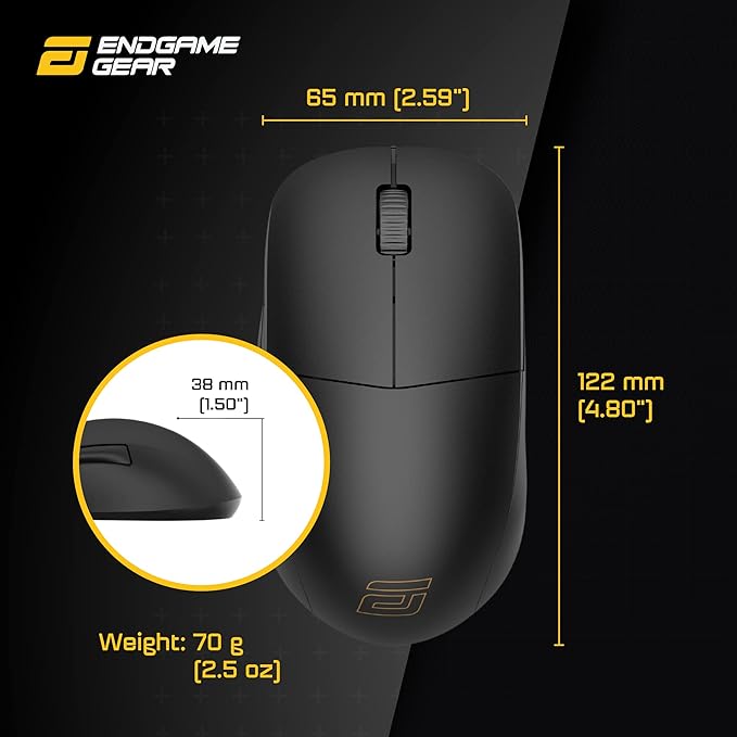 ENDGAME GEAR XM1r Gaming Mouse, Programmable Mouse with 5 Buttons and 19,000 DPI, Black