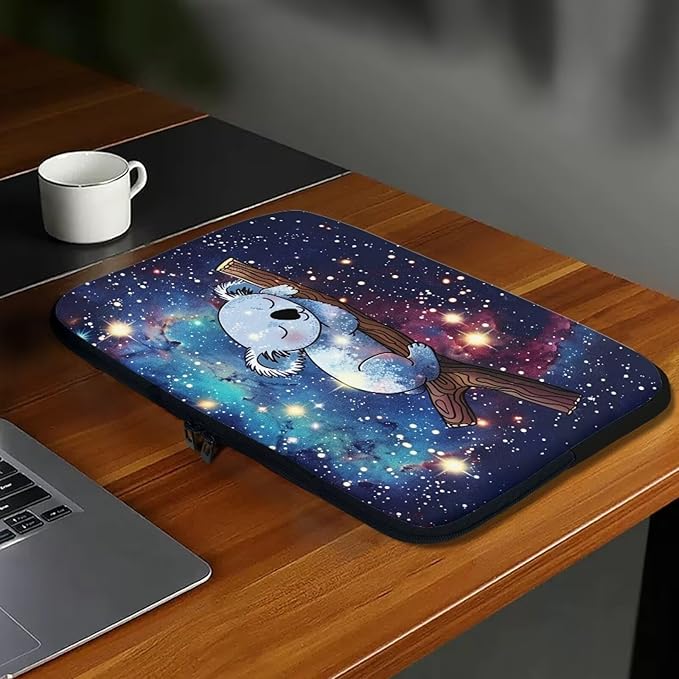 Galaxy Koala Laptop Sleeve Case for Women Kids 13 inch Laptop Protector with Multiple Uses Lightweight Computer Sleeve Tablet Bag Laptop Carrying Case Gifts for Girls