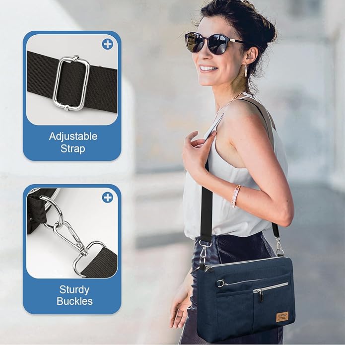 TiMOVO 9-11 Inch Tablet Sleeve Bag for iPad 11-inch A16 2025, Galaxy Tab A9 Plus 11", Anti-Theft Deisgn & Shoulder Strap