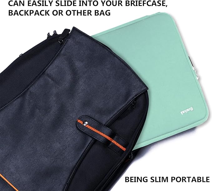 Laptop Sleeve 15.6 Inch, Durable Shockproof Protective Cover Flip Case Briefcase Carrying Bag Compatible with 15.6" HP, ASUS, Lenovo, Acer, Notebook, Computer, Ultrabook, Chromebook, Light Blue