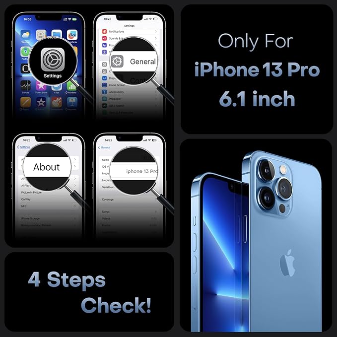 TOCOL Magnetic for iPhone 13 Pro Case Upgraded Full Camera Protection Compatible with Magsafe Drop Protection Translucent Matte Back Bumper Phone Cover 6.1-Inch（Light Blue）
