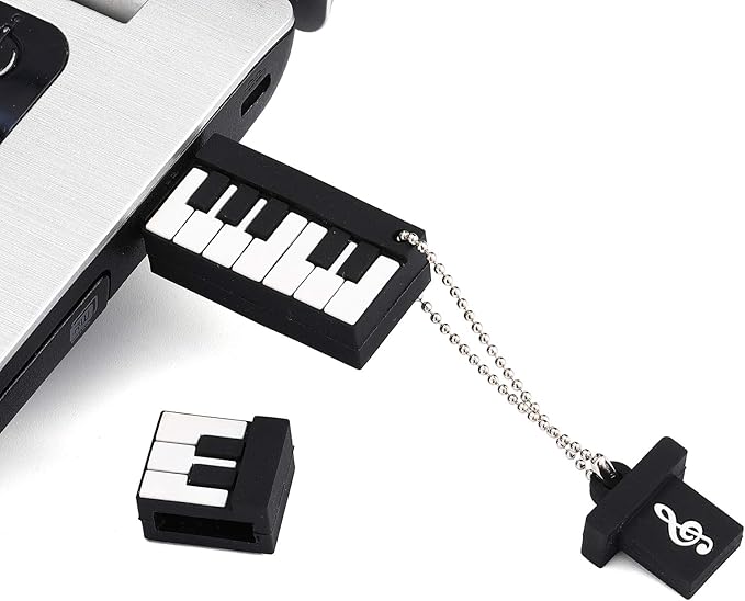 USB Flash Drive, 8GB / 16GB / 32GB USB2.0 Cute Shape USB Memory Stick Date Storage Pendrive Thumb Drives (64GB, Piano)