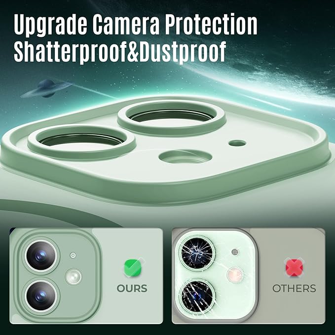 Symcele Designed for iPhone 12 Case, Compatible with MagSafe, with Privacy Screen Protectors X2, [Camera Protection] [15FT Military Drop Protection] Shockproof Phone Case, 6.1", Calke Green