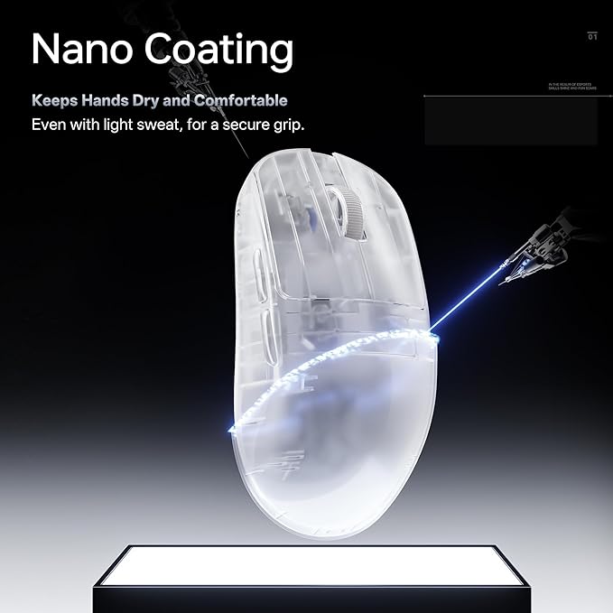 ATK Blazing Sky Zero Wireless Gaming Mouse, PAW3950 Ultra Sensor, Nordic 54L15, 8k Poling Rate, 39g Lightweight, Wired/2.4G (Zero, Pearl Blue)