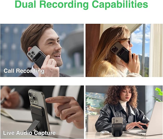 AI Voice Recorder, Note Pro Voice Recorder with Live Transcription Display,AI Transcribe & Summarize, APP Control,Supports 250 Languages, Note Taker for Meetings,Calls,Case Included