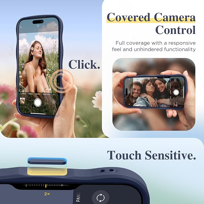 GVIEWIN for iPhone 17 Pro Max Case Compatible with MagSafe [Curly Wave Edge][Full Camera Protection] Floral Translucent Shockproof Magnetic Women Phone Case for 17 Pro Max, Floratopia/Blue