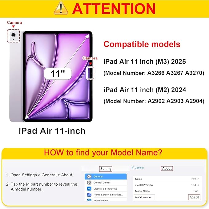 Kids Case for Apple iPad Air 11-inch M3 (2025) /M2 (2024) with Pencil Holder/Handle/Kickstand Lightweight Soft EVA Foam Shockproof Stand Tablet Cover for iPad Air 11" M3/M2, Purple Bird