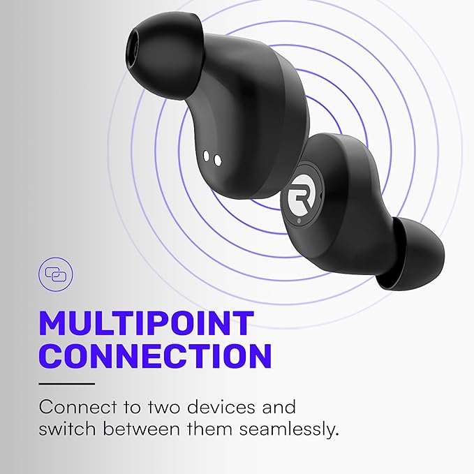 Raycon Everyday Classic Bluetooth Wireless Earbuds + Microphone with Active Noise Canceling, Sweat & Water-Resistant Earphones, Ear Buds Wireless Bluetooth Up to 32 Hours Playtime (Black)