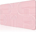 iCasso Pink Desk Matt for Desktop, Cute Desk Pad Mat, Large Mouse Pad, Anti-Slip Big Mousepad with Stitched Edges, Keyboard Pad for Computer(Pink)