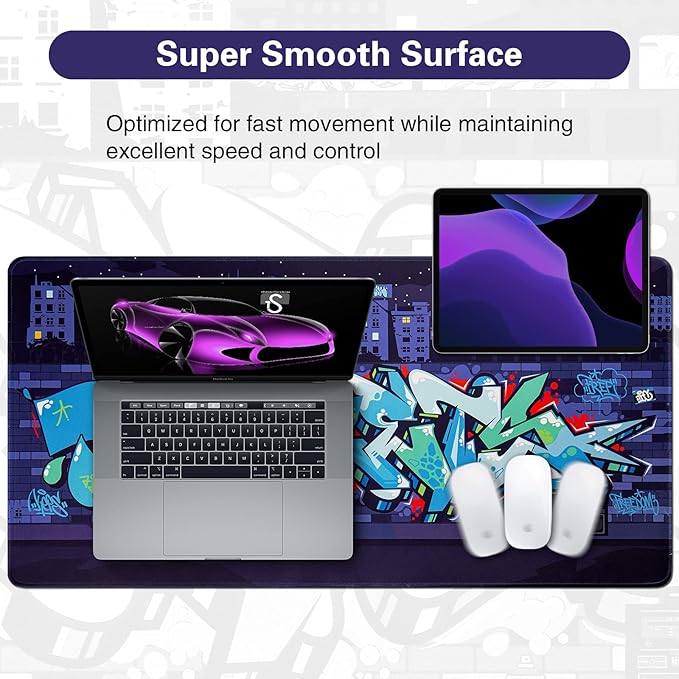 Canjoy Extended Mouse Pad 31.5x15.7inch, Gaming Mouse Pad, XXL Large Big Computer Keyboard Mouse Mat Desk Pad with Non-Slip Rubber Base and Stitched EDG