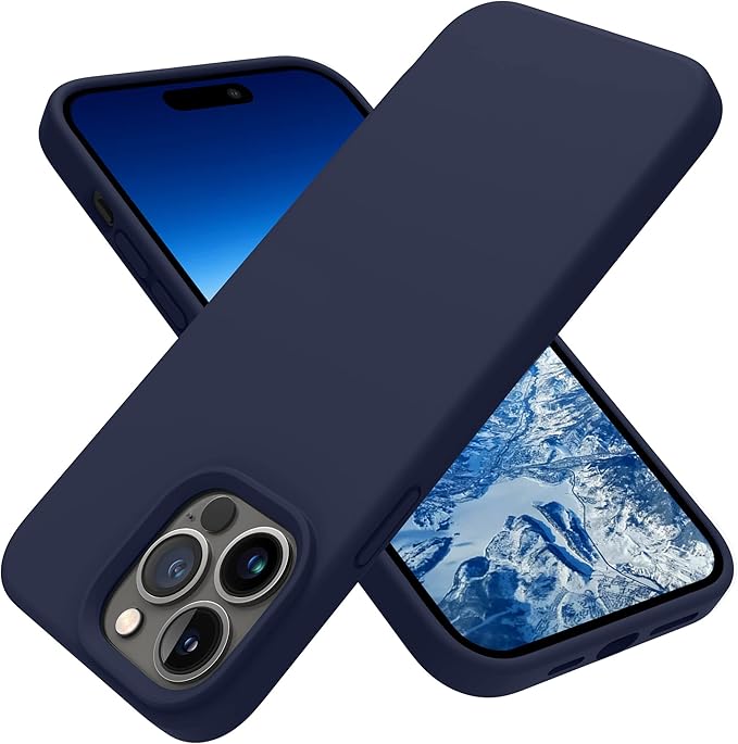 OTOFLY Designed for iPhone 14 Pro Max Case, Silicone Shockproof Slim Thin Phone Case for iPhone 14 Pro Max 6.7 inch (Midnight Blue)
