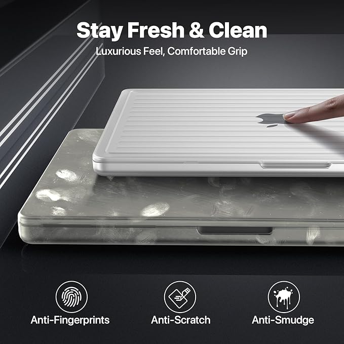 Soonjet TravelArmor for MacBook Pro 14 inch Case | M5 M4 M3 M2 M1 Pro/Max 2026 2025-2021 | Anti-Cracking Tech | 360° Defense Upgrade | Protective Hard Shell Laptop Cover | Frosted Clear
