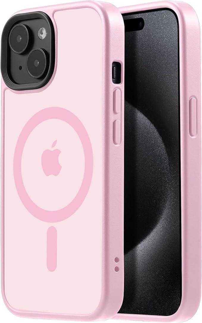 Tigowos for iPhone 15 Plus&iPhone 14 Plus Phone Case Fits MagSafe 10FT Drop Resistant Matte Skin Feeling Back Cover for iPhone 15 Plus&iPhone 14 Plus Case，Light Pink