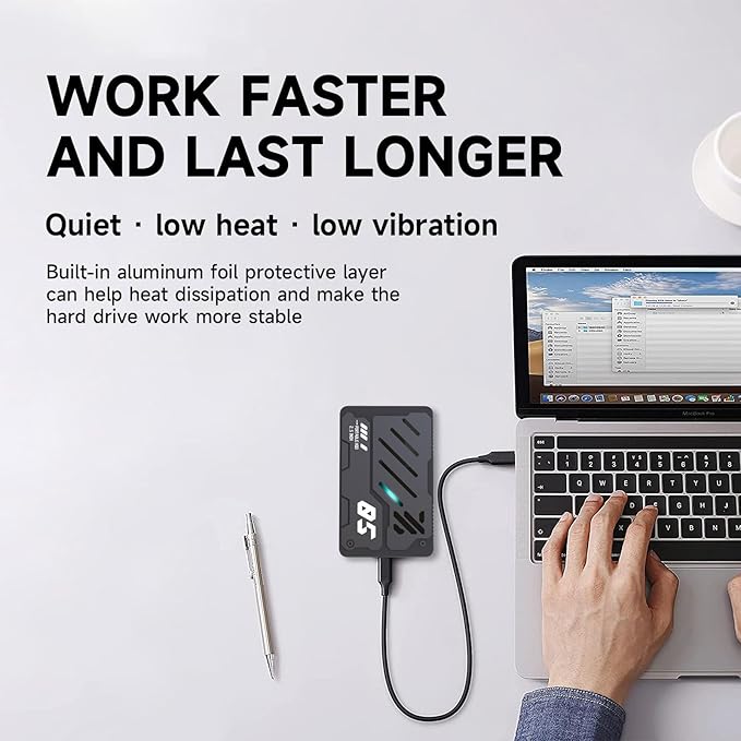 Ultra Slim Portable External Hard Drive USB 3.1 Type C HDD Storage for PC, Laptop, Mac, Xbox one, PS4, PS5 (250GB)