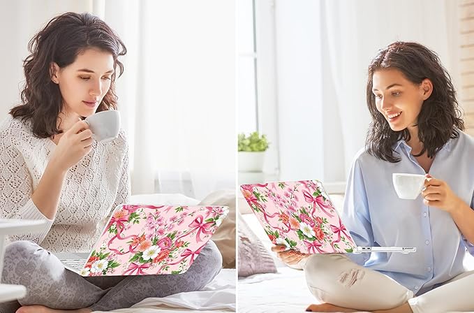 Tuiklol for 2026 MacBook Neo 13 Inch A18 Pro Chip Case, (Model A3404) Anti-Scratch Anti-Drop Slim Hard PC Shell Case with Shockproof Protective MacBook Neo Laptop Cover, Flower with Bow