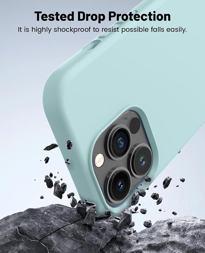 OTOFLY for iPhone 14 Pro Case [Compatible with MagSafe] Full-Body Silicone Shockproof Slim Thin Phone Case for iPhone 14 Pro 6.1 inch (Mint Green) ﻿