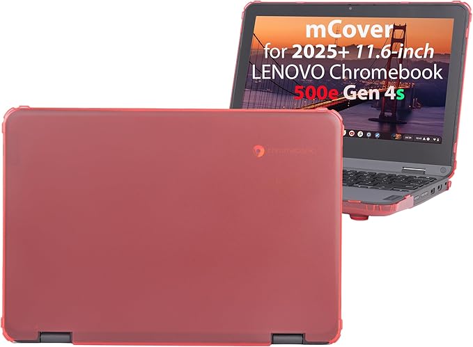 mCover Hard Shell Case Only Compatible for 2025 or Later 11.6" Lenovo 500e Chromebook Gen 4s 2-in-1 Laptop (NOT Fitting Any Other Lenovo Models)- Red
