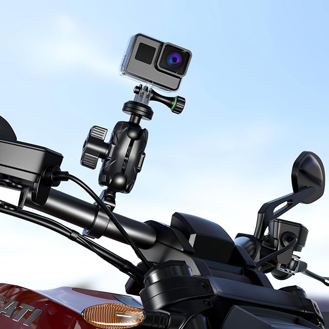BRCOVAN 1'' Ball Tripod Mount Adapter with Camera 1/4"-20 Thread, Aluminum Alloy, Compatible with RAM Mounts B Size 1 Inch Ball Double Socket Arm, Suitable for Action Camera/Camcorder/Field Monitor