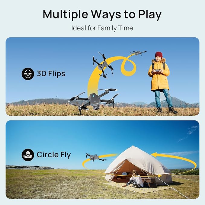 Ameta Drones with Camera for Adults 4k UHD, S20 Lite Brushless Motor FPV Foldable RC Drones for Adults Kids Beginners with 54 Mins Long Flight, Altitude Hold, Headless Mode, Circle Fly, 360° Flips
