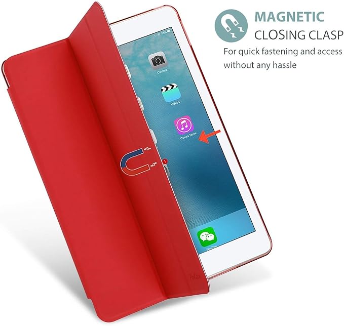 ProCase Smart Case for 10.5” iPad Air 3rd Generation 2019 / iPad Pro 2017, Slim Stand Cover with Translucent Frosted Back for iPad Air 3 -Red