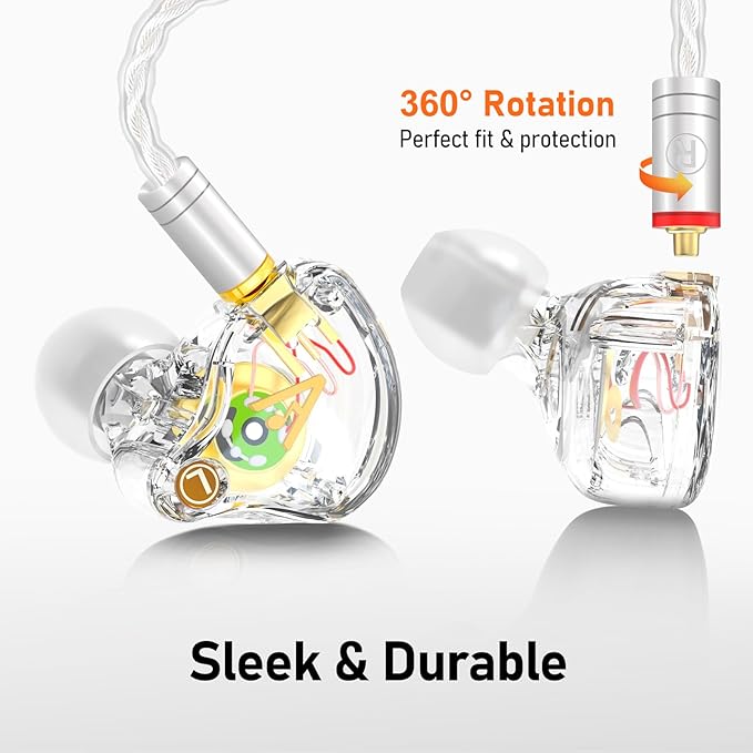 Vibes 202ML Wired Earbuds - HiFi in Ear Headphones for iPhone 5–14, Noise Isolating Ear Buds w/ Mic - Clear Sound, Deep Bass, Comfort-Fit Earphones - MMCX–LTN, Silver Plated Cord, Carrying Case