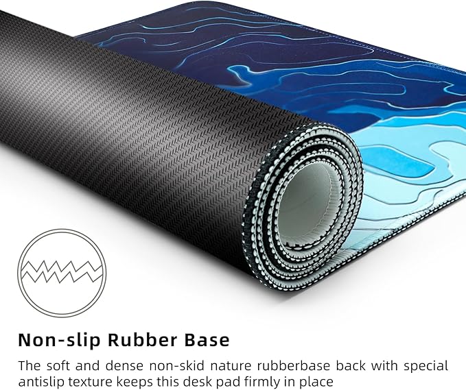 MEWOOCUE® Gaming Mouse Pad for Desk,Large Mousepad Laptop, Sea Beach Ocean Waves Mouse Mat,Long XXL Waterproof Keyboard Pads,Big Non-Slip Mousepads for Game Office Home（31.5 x 11.9 in）