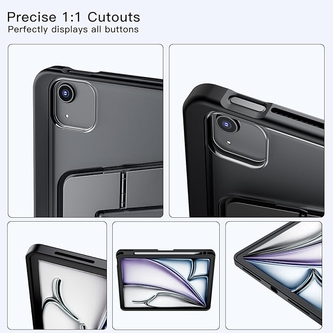 Case for iPad Air 11-inch M4 (2026)/M3 (2025)/M2 (2024),iPad Air 5th (2022)/4th Generation (2020) 10.9 Inch,iPad Pro 11 inch,Multi-Angle Ultra Stable Dual Stand,Slim Duty Shockproof Case