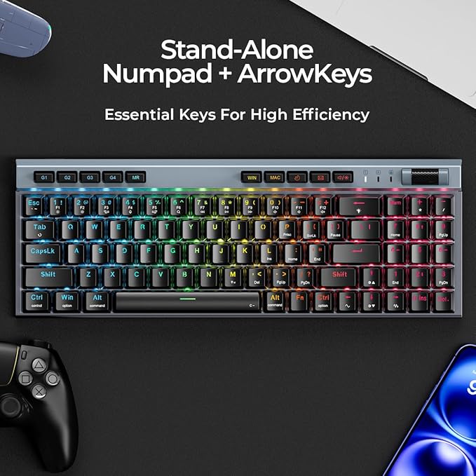 RGB Mechanical GamingKeyboard, 78 Keys Hot-Swap Mechanical Keyboard With Magnetic Red Switches, Ergonomic Keyboard with Aluminum Cover/Media Keys/Software/Dual System WiredKeyboard for PC/Mac Gamer