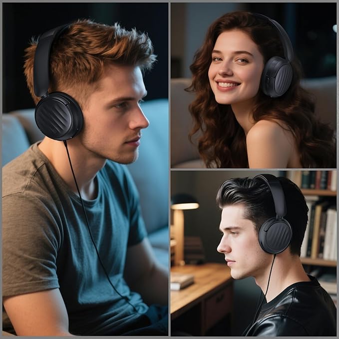 Bluetooth Headphones with Active Noise Cancelling (ANC), Wireless Over Ear Bluetooth Headsets, HiFi Stereo Foldable Headphones for Sports, Travel