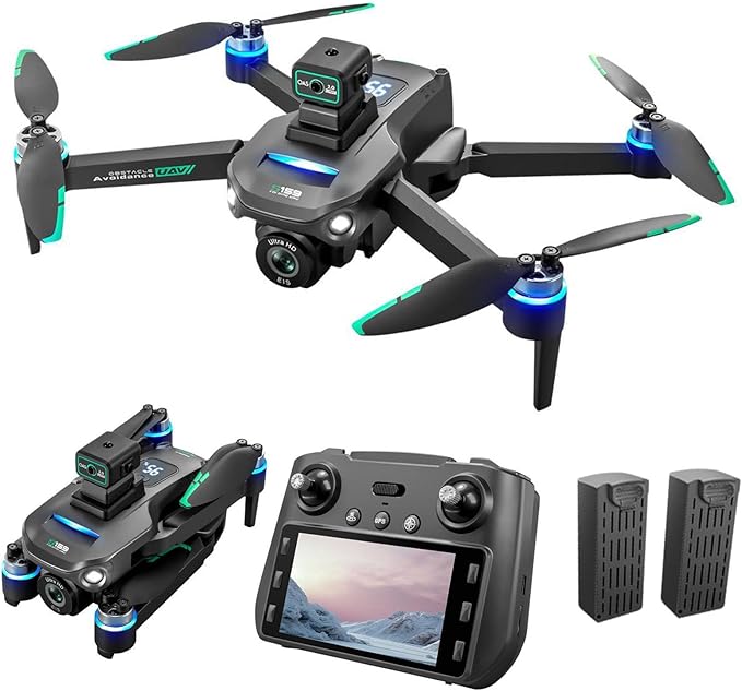 Drones With Camera for Adults 4K,Remote Contorl with Large Screen,FPV Drone with 50mins Flying Time,Auto Return GPS,360° Obstacle Avoidance Drone for Beginner,extra 8G SD Card Included
