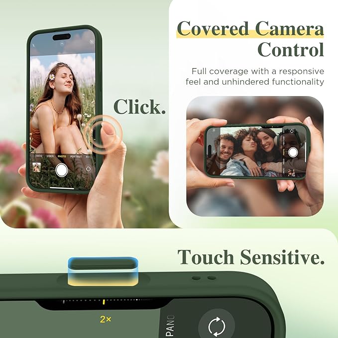 GVIEWIN for iPhone 16 Pro Max Case Compatible with MagSafe, [Military Grade Protection] [Screen Protector] Full Camera Protection Floral Translucent Women Magnetic Phone Case, Tuberose/Forest Green