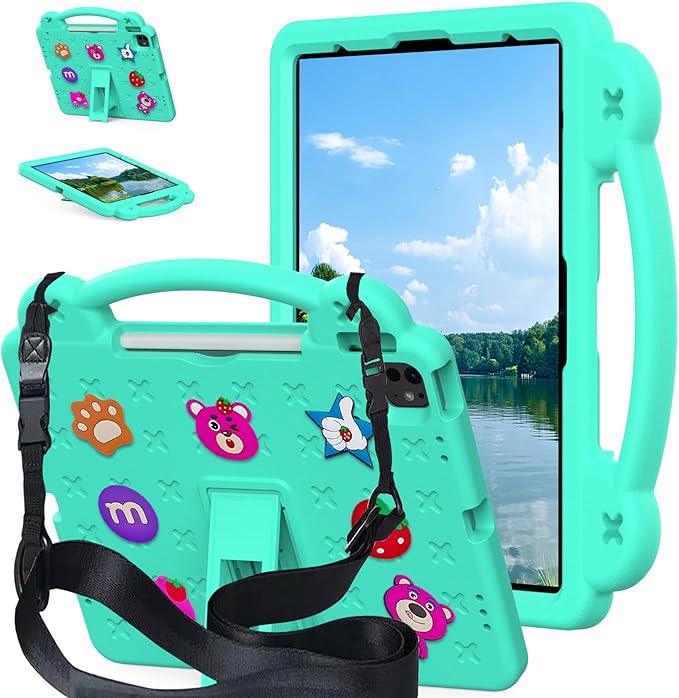 YRH Kids Case for iPad Air 13-in. M4/M3/M2 (2026/2025/2024), for iPad Pro 13-in. M5/M4 (2026/2024), for iPad Pro 12.9-in., Green