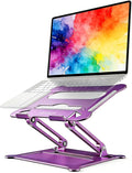 Urmust Laptop Notebook Stand Holder Adjustable Laptop Stand Portable Computer Riser Compatible with MacBook Air Pro HP Dell XPS Lenovo All Laptops 10-15.6"(Purple)
