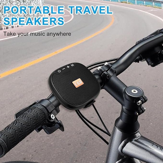 Portable Bluetooth Speaker for Bike, Mini Outdoor Travel Speakers, Wireless Traveling Bicycle Speakers, Integrated Design Bicycle Speaker with Loud Sound for Riding, TWS