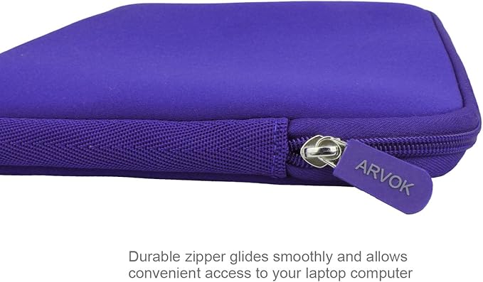 Arvok 11 11.6 12 Inch Laptop Sleeve Case for MacBook Air 12, Water-Resistant Neoprene Notebook Computer Tablet Sleeve, Carrying Bag Cover for Chromebook/HP/Dell/Lenovo/Asus/Acer, Purple