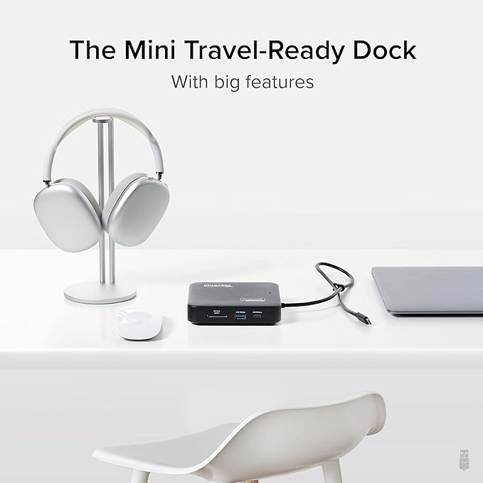 Plugable 7-in-1 USB-C DisplayLink Dock – Dual 4K 60Hz HDMI, USB-C & USB-A (10Gbps), SD Card, Gigabit Ethernet, 100W PD Charging – Compatible with macOS & Windows, MacBook Dual Monitor Support