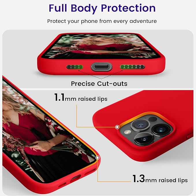 OTOFLY Designed for iPhone 14 Pro Max Case, Silicone Shockproof Slim Thin Phone Case for iPhone 14 Pro Max 6.7 inch (Red)