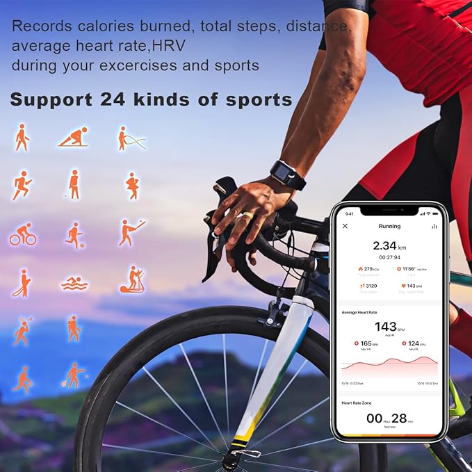 Smart Health Ring for Women Men Fitness Tracker with Heart Rate, Blood Oxygen, HRV, Sleep Monitoring, Step Counting, IP68 for iPhone and Android, No Subscription Fee (Royal Gold, 11#)